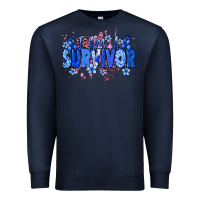Navy I am a survivor Colon Cancer blue ribbon Premium Sweatshirt - NancyCooperArtShop