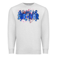 Oatmeal Heather I am a survivor Colon Cancer blue ribbon Premium Sweatshirt - NancyCooperArtShop