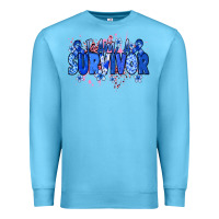 Ocean Blue I am a survivor Colon Cancer blue ribbon Premium Sweatshirt - NancyCooperArtShop