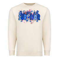 Sandshell I am a survivor Colon Cancer blue ribbon Premium Sweatshirt - NancyCooperArtShop