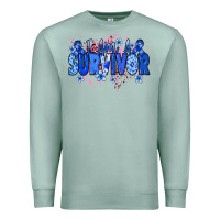 Seafoam I am a survivor Colon Cancer blue ribbon Premium Sweatshirt - NancyCooperArtShop
