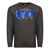 Smoke I am a survivor Colon Cancer blue ribbon Premium Sweatshirt - NancyCooperArtShop