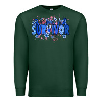 Sports Green I am a survivor Colon Cancer blue ribbon Premium Sweatshirt - NancyCooperArtShop