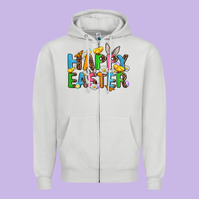 Happy Easter Zipper Hoodie Designed By Adodesignshop