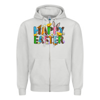 Dove Grey happy easter Zipper Hoodie - AdoDesignShop