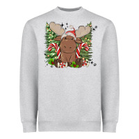 Heather Grey christmas reindeer Heavyweight Sweatshirt - MaliasSmallBusiness