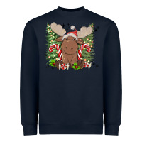 Navy christmas reindeer Heavyweight Sweatshirt - MaliasSmallBusiness