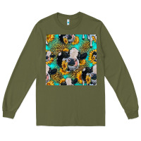 Army Green holstein cow seamless pattern Long Sleeve Tee - HRA Design Shop