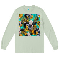 Matcha holstein cow seamless pattern Long Sleeve Tee - HRA Design Shop