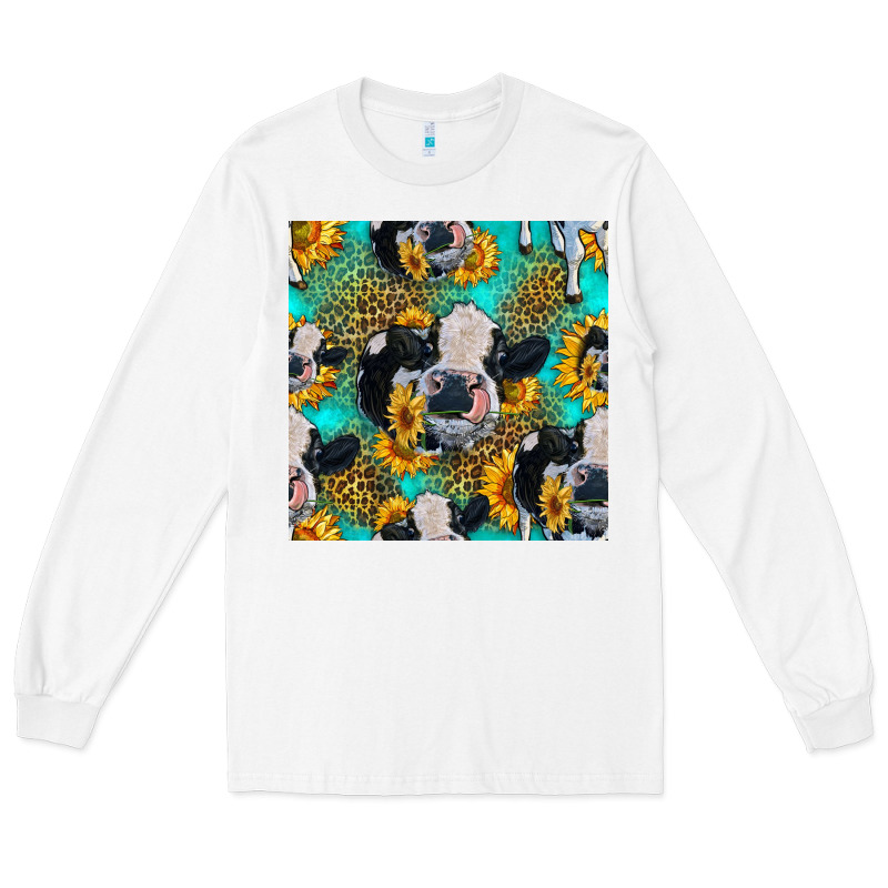 Holstein Cow Seamless Pattern Long Sleeve Tee by HRA Design Shop | Teevron