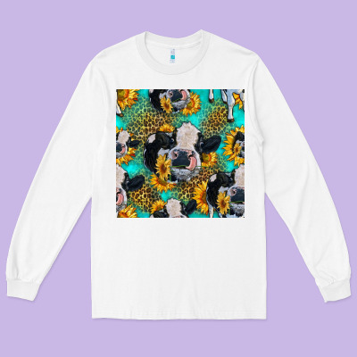 Holstein Cow Seamless Pattern Long Sleeve Tee Designed By Hra Design Shop
