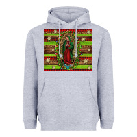 Heather Grey our lady of Guadalupe Christmas Heavyweight Hoodie - Jasminsmagicworld