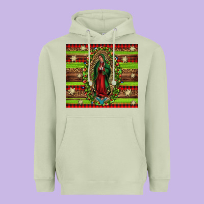 Our Lady Of Guadalupe Christmas Heavyweight Hoodie Designed By Jasminsmagicworld