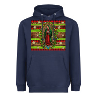 Navy our lady of Guadalupe Christmas Heavyweight Hoodie - Jasminsmagicworld