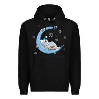 Black snowman and moon Premium Hoodie - MaliasSmallBusiness