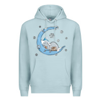 Blue Mist snowman and moon Premium Hoodie - MaliasSmallBusiness