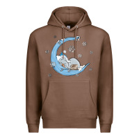 Chestnut snowman and moon Premium Hoodie - MaliasSmallBusiness