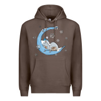 Coffee snowman and moon Premium Hoodie - MaliasSmallBusiness