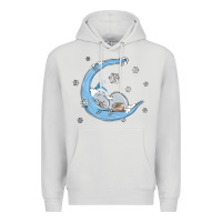 Dove Grey snowman and moon Premium Hoodie - MaliasSmallBusiness