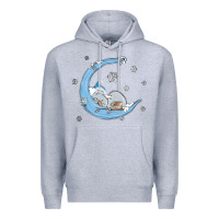 Heather Grey snowman and moon Premium Hoodie - MaliasSmallBusiness