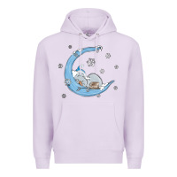 Lilac snowman and moon Premium Hoodie - MaliasSmallBusiness