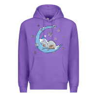Purple snowman and moon Premium Hoodie - MaliasSmallBusiness