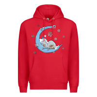 Red snowman and moon Premium Hoodie - MaliasSmallBusiness
