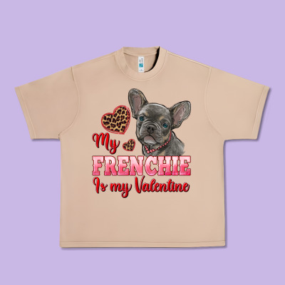 My Frenchie Is My Valentine Urban Heavy Tee Designed By Ranaportraitstore