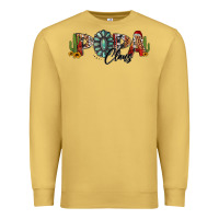 Antique Gold western christmas papa claus sunflowers and cactus Premium Sweatshirt - Jasminsmagicworld