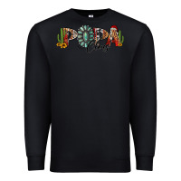 Black western christmas papa claus sunflowers and cactus Premium Sweatshirt - Jasminsmagicworld