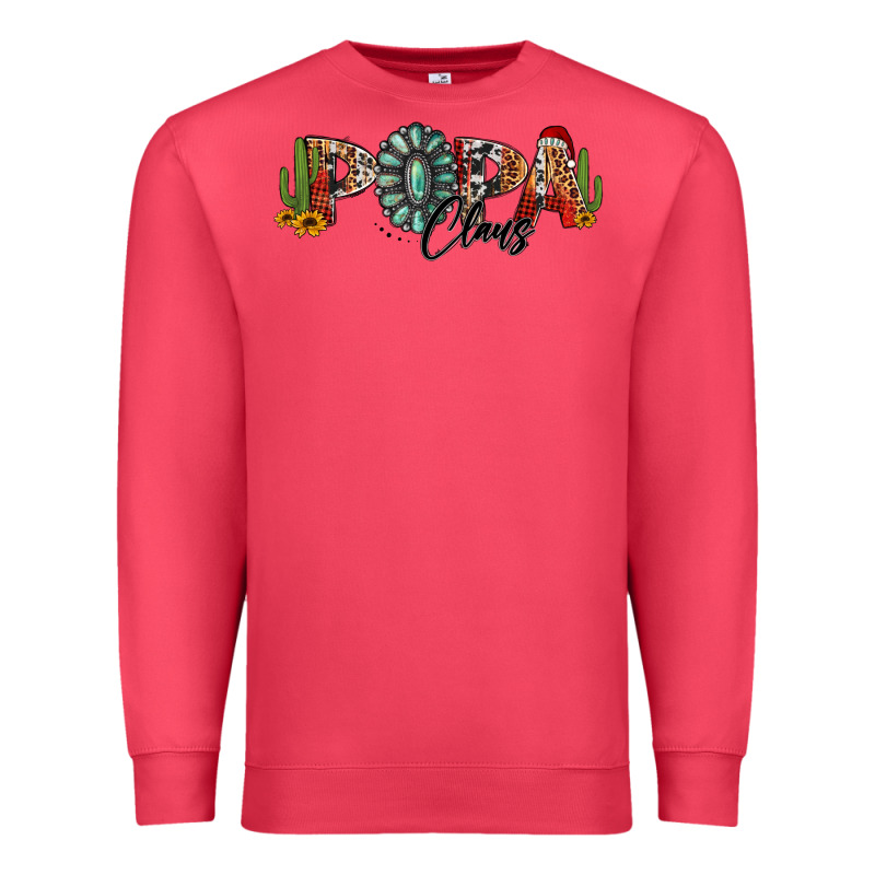Western Christmas Papa Claus Sunflowers And Cactus Premium Sweatshirt by Jasminsmagicworld | Teevron