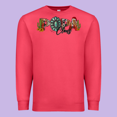 Western Christmas Papa Claus Sunflowers And Cactus Premium Sweatshirt Designed By Jasminsmagicworld