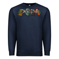 Navy western christmas papa claus sunflowers and cactus Premium Sweatshirt - Jasminsmagicworld