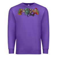 Purple western christmas papa claus sunflowers and cactus Premium Sweatshirt - Jasminsmagicworld