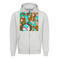Dove Grey baseball turquoise sunflower seamless pattern Zipper Hoodie - JahusDesignShop