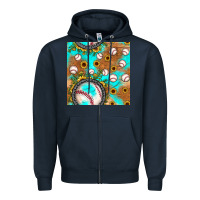 Navy baseball turquoise sunflower seamless pattern Zipper Hoodie - JahusDesignShop