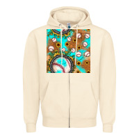 Sandshell baseball turquoise sunflower seamless pattern Zipper Hoodie - JahusDesignShop