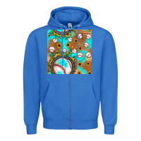 True Royal baseball turquoise sunflower seamless pattern Zipper Hoodie - JahusDesignShop