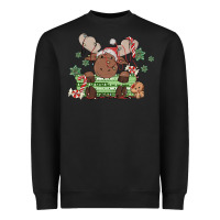 Black christmas reindeer Heavyweight Sweatshirt - MaliasSmallBusiness