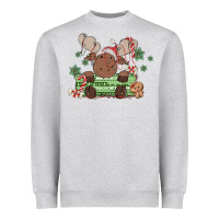 Heather Grey christmas reindeer Heavyweight Sweatshirt - MaliasSmallBusiness