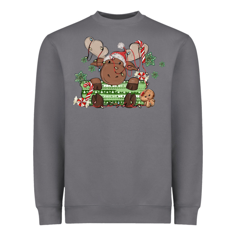 Christmas Reindeer Heavyweight Sweatshirt by MaliasSmallBusiness | Teevron