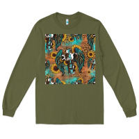 Army Green faith cross seamless pattern Long Sleeve Tee - HRA Design Shop