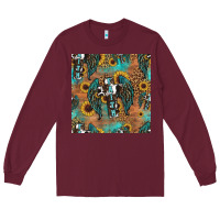 Burgundy faith cross seamless pattern Long Sleeve Tee - HRA Design Shop