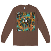 Chestnut faith cross seamless pattern Long Sleeve Tee - HRA Design Shop