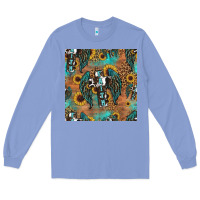 Colony Blue faith cross seamless pattern Long Sleeve Tee - HRA Design Shop