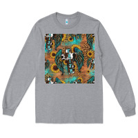 Heather Grey faith cross seamless pattern Long Sleeve Tee - HRA Design Shop