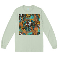 Matcha faith cross seamless pattern Long Sleeve Tee - HRA Design Shop