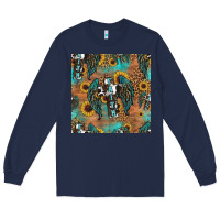 Navy faith cross seamless pattern Long Sleeve Tee - HRA Design Shop