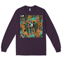 Plum faith cross seamless pattern Long Sleeve Tee - HRA Design Shop