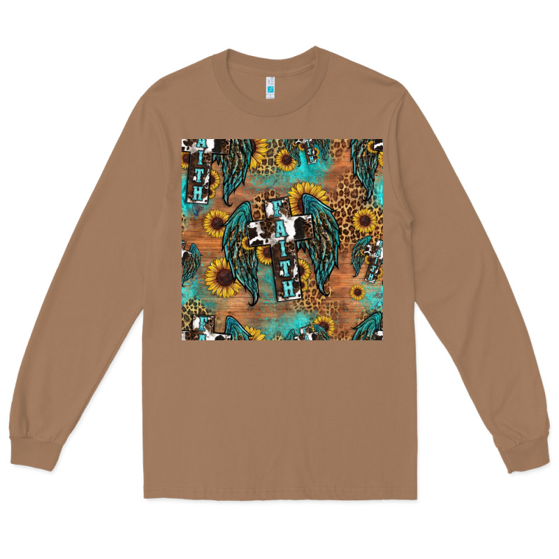 Faith Cross Seamless Pattern Long Sleeve Tee by HRA Design Shop | Teevron